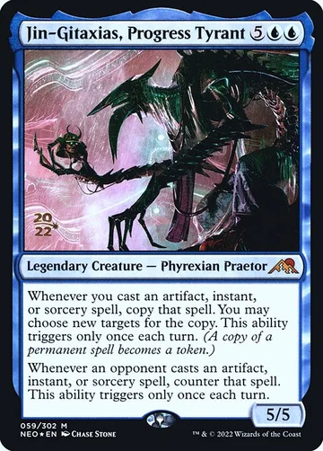 Jin-Gitaxias, Progress Tyrant 59s, carta de Magic: The Gathering de Kamigawa: Neon Dynasty Promos