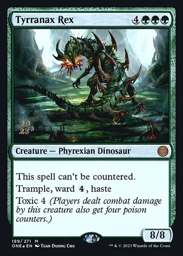 Tyrranax Rex 189s, carta de Magic: The Gathering de Phyrexia: All Will Be One Promos