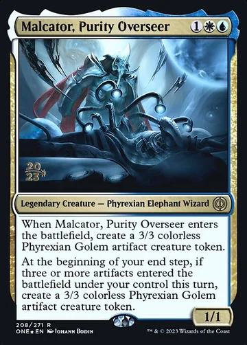 Malcator, Purity Overseer 208s, carta de Magic: The Gathering de Phyrexia: All Will Be One Promos