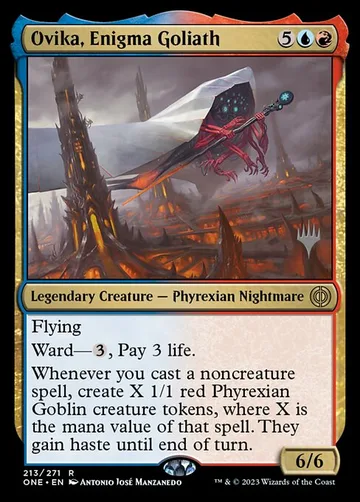 Ovika, Enigma Goliath 213p, carta de Magic: The Gathering de Phyrexia: All Will Be One Promos