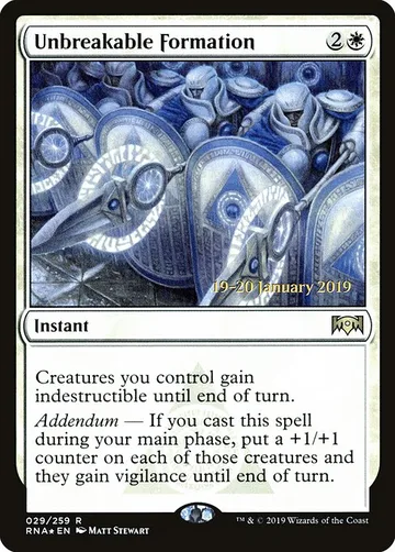 Unbreakable Formation 29s, carta de Magic: The Gathering de Ravnica Allegiance Promos