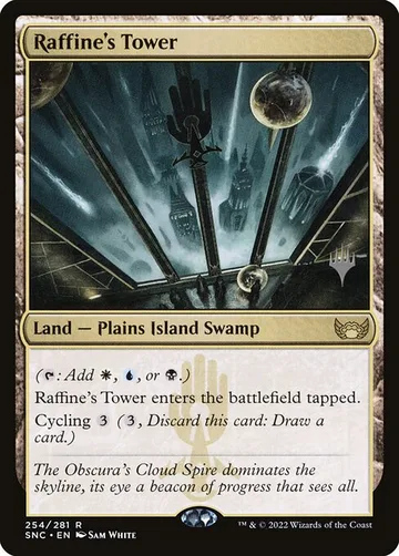 Raffine's Tower 254p, carta de Magic: The Gathering de Streets of New Capenna Promos