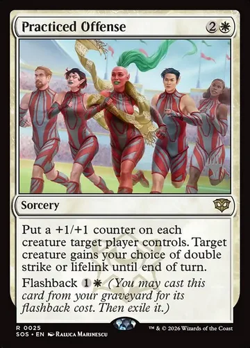 Practiced Offense 25p, carta de Magic: The Gathering de Secrets of Strixhaven Promos