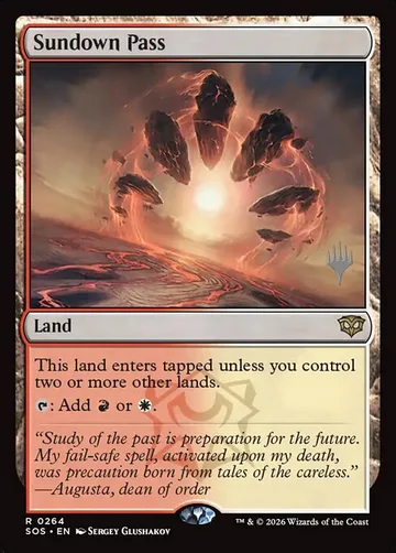 Sundown Pass 264p, carta de Magic: The Gathering de Secrets of Strixhaven Promos