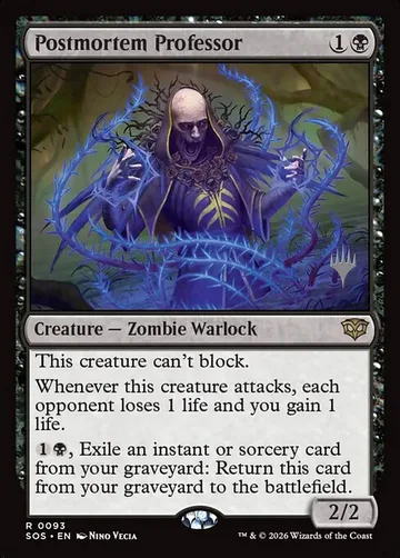 Postmortem Professor 93p, carta de Magic: The Gathering de Secrets of Strixhaven Promos