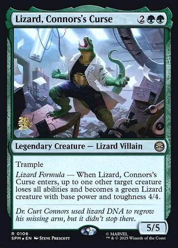 Lizard, Connors's Curse 106s, carta de Magic: The Gathering de Marvel's Spider-Man Promos
