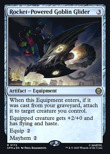Rocket-Powered Goblin Glider 172s, carta de Magic: The Gathering de Marvel's Spider-Man Promos
