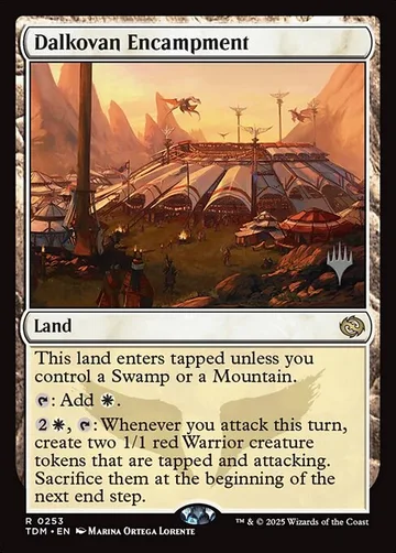 Dalkovan Encampment 253p, carta de Magic: The Gathering de Tarkir: Dragonstorm Promos