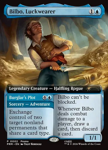 Bilbo, Luckwearer // Burglar's Plot 15, carta de Magic: The Gathering de Wizards Play Network 2026
