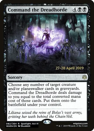 Command the Dreadhorde 82s, carta de Magic: The Gathering de War of the Spark Promos