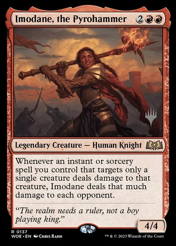Imodane, the Pyrohammer 137p, carta de Magic: The Gathering de Wilds of Eldraine Promos