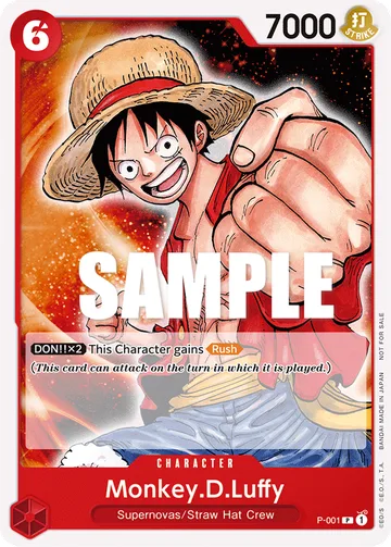 Monkey.D.Luffy P-001, carta de One Piece de Promos