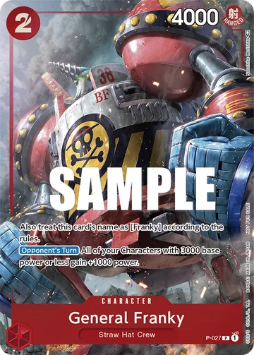 General Franky P-027, carta de One Piece de Promos
