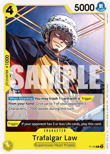 Trafalgar Law P-155, carta de One Piece de Promos