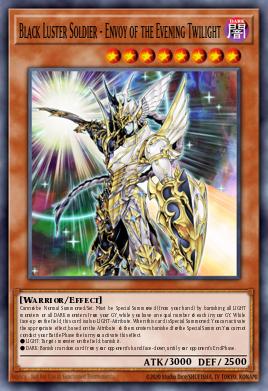 Soldado del Brillo Negro - Enviado del Ocaso JUMP-069, carta de Yu-Gi-Oh! de Weekly Shonen Jump August 2014 membership promotional card