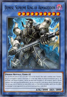 Demise, Rey Supremo del Armagedón OP08-005, carta de Yu-Gi-Oh! de OTS Tournament Pack 8 (POR)