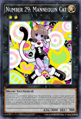 Número 29: Maniquí Gato OP21-009, carta de Yu-Gi-Oh! de OTS Tournament Pack 21