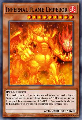 Emperador de la Llama Infernal SD3-001, carta de Yu-Gi-Oh! de Structure Deck: Blaze of Destruction