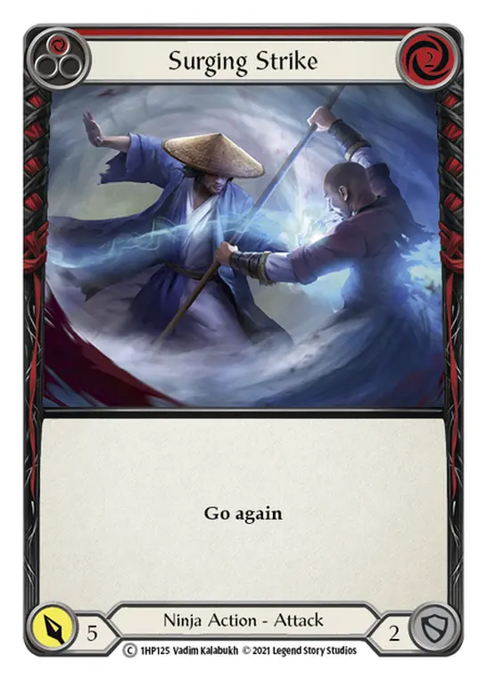 Surging Strike (Red) 1HP125, carta de Flesh and Blood de History Pack 1