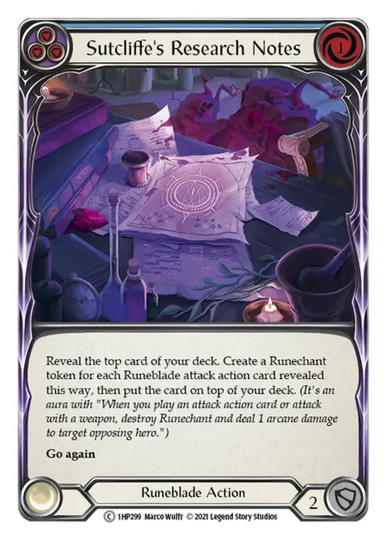 Sutcliffe's Research Notes (Blue) 1HP299