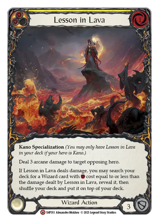 Lesson in Lava (Yellow) 1HP311, carta de Flesh and Blood de History Pack 1