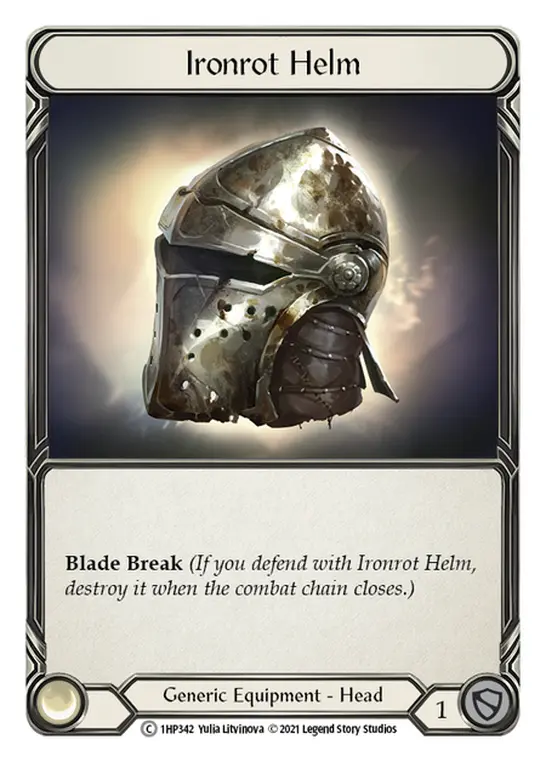 Ironrot Helm 1HP342, carta de Flesh and Blood de History Pack 1
