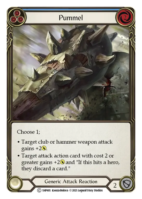 Pummel (Blue) 1HP401, carta de Flesh and Blood de History Pack 1