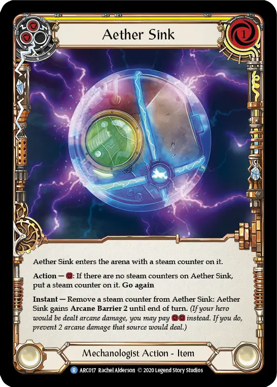 Aether Sink (Yellow) ARC017, carta de Flesh and Blood de Arcane Rising (Unlimited)