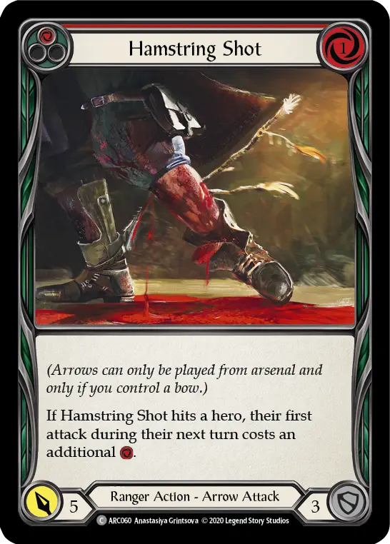 Hamstring Shot (Red) ARC060, carta de Flesh and Blood de Arcane Rising (Unlimited)