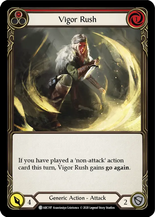 Vigor Rush (Red) ARC197, carta de Flesh and Blood de Arcane Rising (Unlimited)