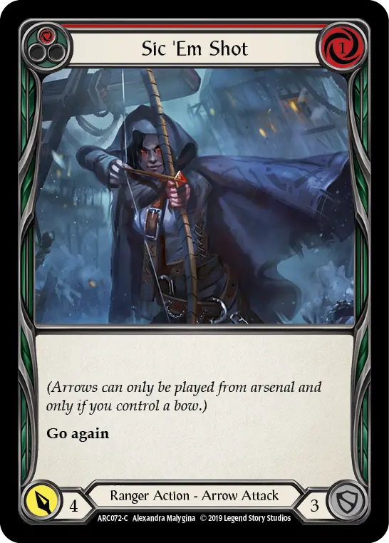 Sic 'Em Shot (Red) ARC072, carta de Flesh and Blood de Arcane Rising (1st Edition)