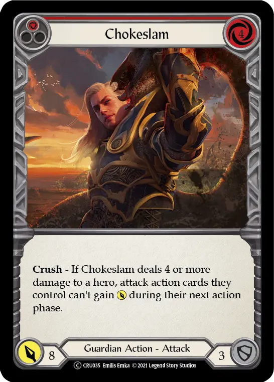 Chokeslam (Red) CRU035, carta de Flesh and Blood de Crucible of War (Unlimited)