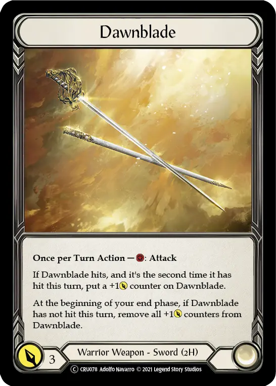 Dawnblade CRU078, carta de Flesh and Blood de Crucible of War (Unlimited)
