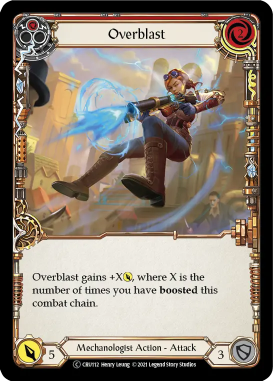 Overblast (Red) CRU112, carta de Flesh and Blood de Crucible of War (Unlimited)