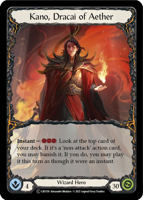 Kano, Dracai of Aether CRU158, carta de Flesh and Blood de Crucible of War (Unlimited)