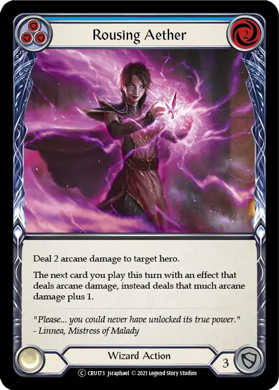 Rousing Aether (Blue) CRU173, carta de Flesh and Blood de Crucible of War (Unlimited)