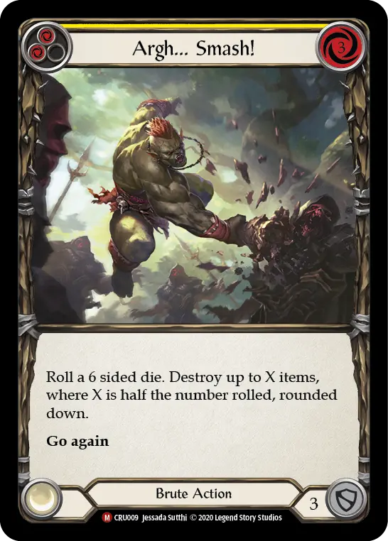 Argh... Smash! (Yellow) CRU009, carta de Flesh and Blood de Crucible of War (1st Edition)