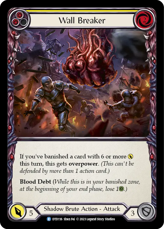 Wall Breaker (Yellow) DTD116, carta de Flesh and Blood de Dusk till Dawn