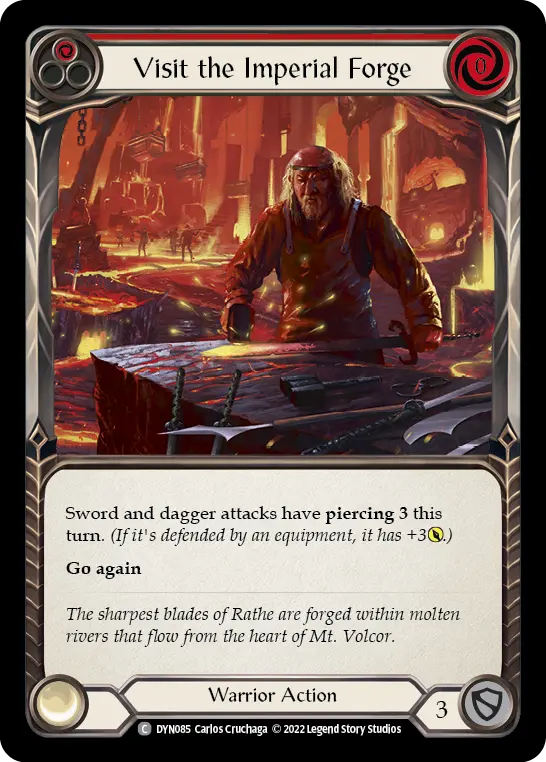 Visit the Imperial Forge (Red) DYN085, carta de Flesh and Blood de Dynasty