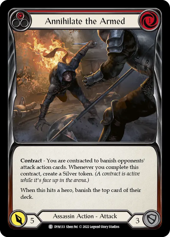 Annihilate the Armed (Red) DYN133, carta de Flesh and Blood de Dynasty