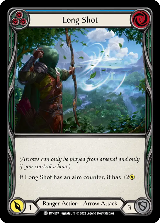 Long Shot (Blue) DYN167, carta de Flesh and Blood de Dynasty
