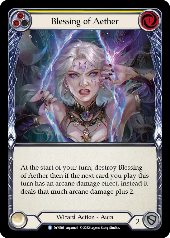 Blessing of Aether (Yellow) DYN201, carta de Flesh and Blood de Dynasty