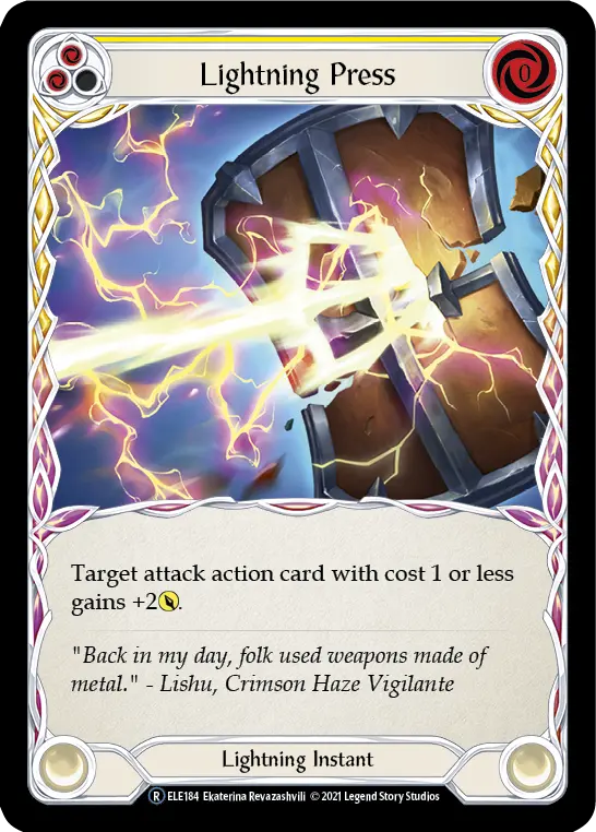 Lightning Press (Yellow) ELE184, carta de Flesh and Blood de Tales of Aria (Unlimited)