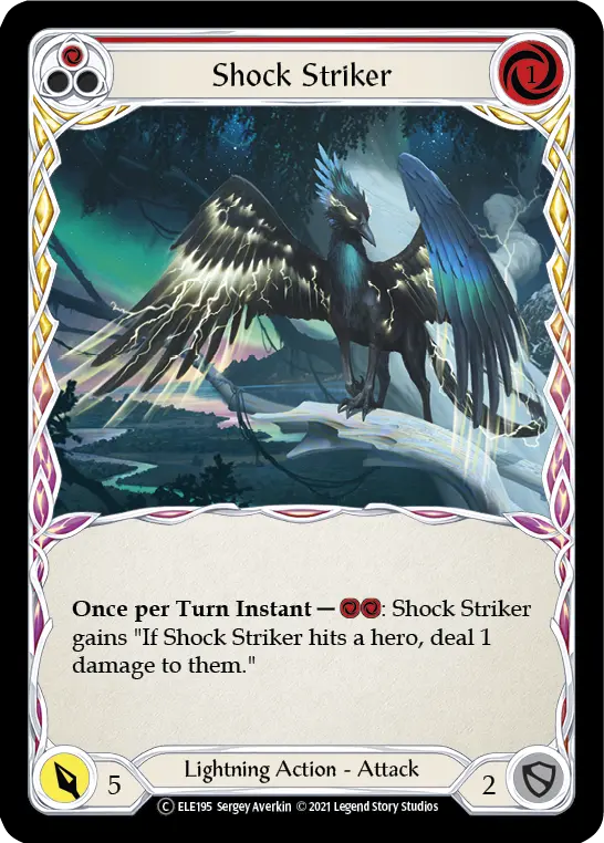 Shock Striker (Red) ELE195, carta de Flesh and Blood de Tales of Aria (Unlimited)