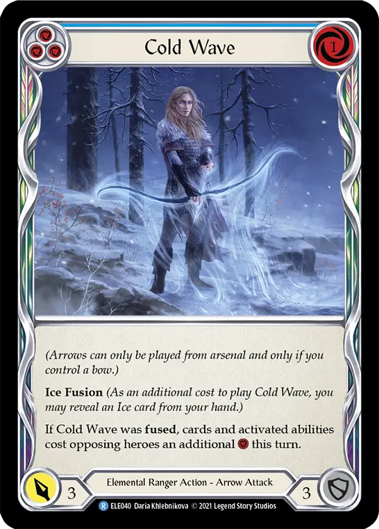 Cold Wave (Blue) ELE040, carta de Flesh and Blood de Tales of Aria (1st Edition)