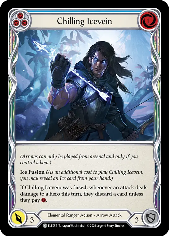Chilling Icevein (Blue) ELE052, carta de Flesh and Blood de Tales of Aria (1st Edition)