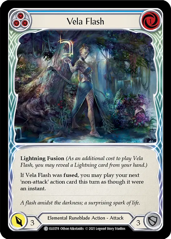 Vela Flash (Blue) ELE078, carta de Flesh and Blood de Tales of Aria (1st Edition)