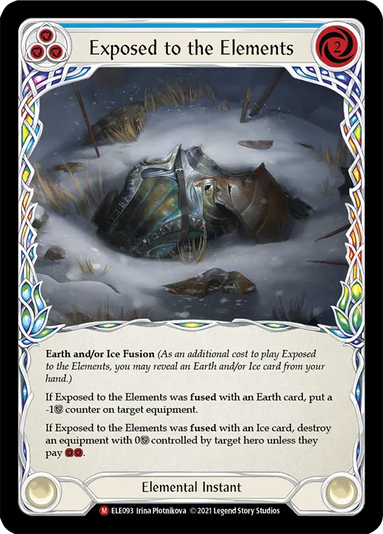 Exposed to the Elements (Blue) ELE093, carta de Flesh and Blood de Tales of Aria (1st Edition)