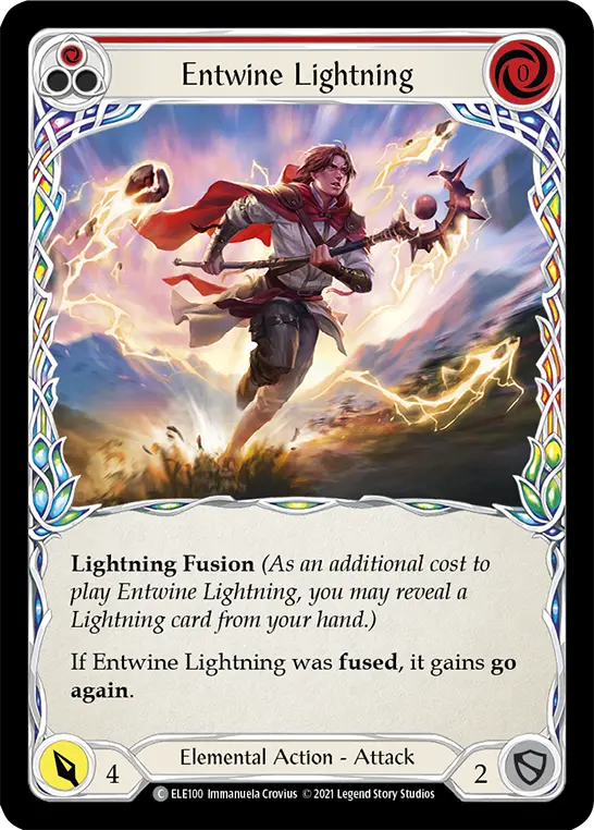 Entwine Lightning (Red) ELE100, carta de Flesh and Blood de Tales of Aria (1st Edition)