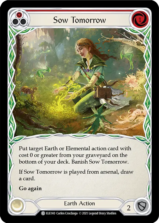 Sow Tomorrow (Red) ELE140, carta de Flesh and Blood de Tales of Aria (1st Edition)